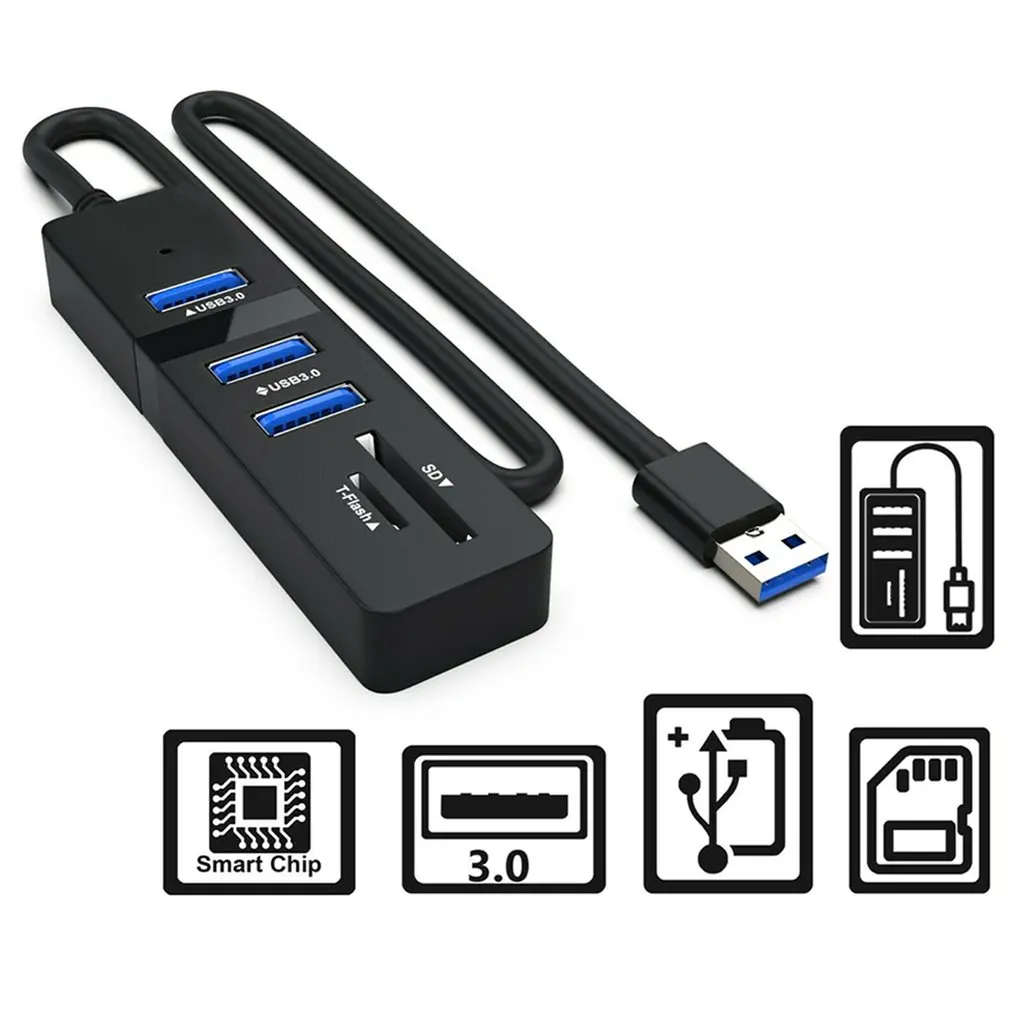Multi USB 3.0 Hub USB Razdelilnik za Visoke Hitrosti, 3 6 Vrata 2.0 Hub TF Card Reader Vse V Enem PC Računalnik Pribor