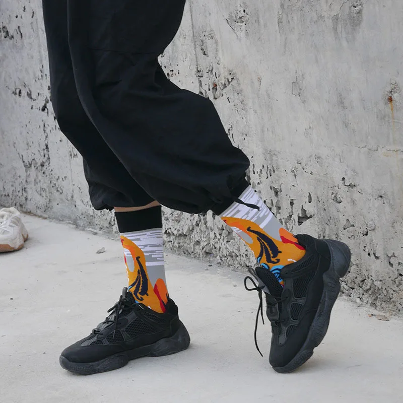 Nov Izdelek Ustvarjalnega Kitajski Slog Parov Nogavic Modnih Ulicah Trend Hip Hop Nogavice Longfeng Žerjavi Vzorec Unisex Plima Nogavice