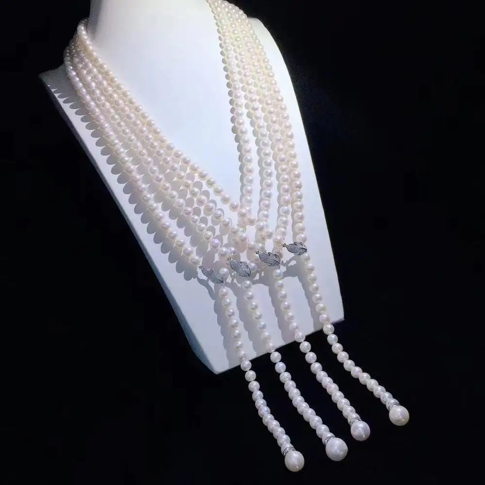 2 vrste nošenje ogrlice pasu verigi iz enega kosa naravni biser verige listov sponke cirkon za ženske preprost stil visoko nakit