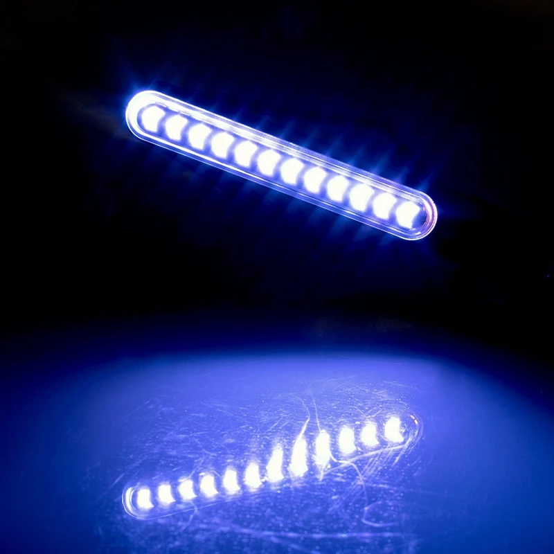 2Pcs Univerzalno motorno kolo Spremenjen Vključite Opozorilne LED Darkice Bicolor Vključite Signal(Rumeno Luč + Modra Svetloba)