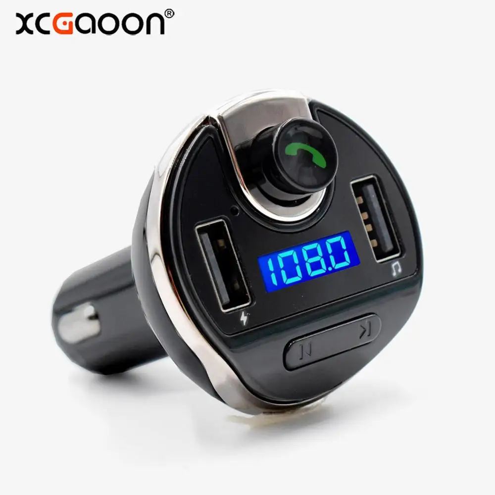 XCGaoon Bluetooth Car Kit, prostoročno Nastavitev Oddajnik FM Predvajalnik Glasbe MP3, 5V 2.1 USB Avto polnilec TF Kartico & USB Predvajanje Glasbe T-20