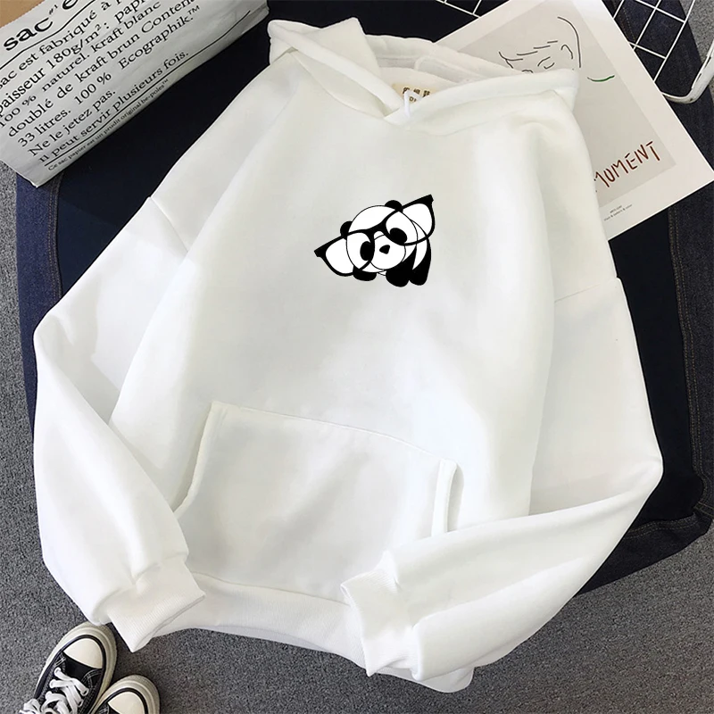 Harajuku Srčkan Panda Tiskanja Kawaii Hoodies Harajuku Hoody Majica za Ženske Modni Pozimi Visoke Kakovosti Plašč Poleron Mujer
