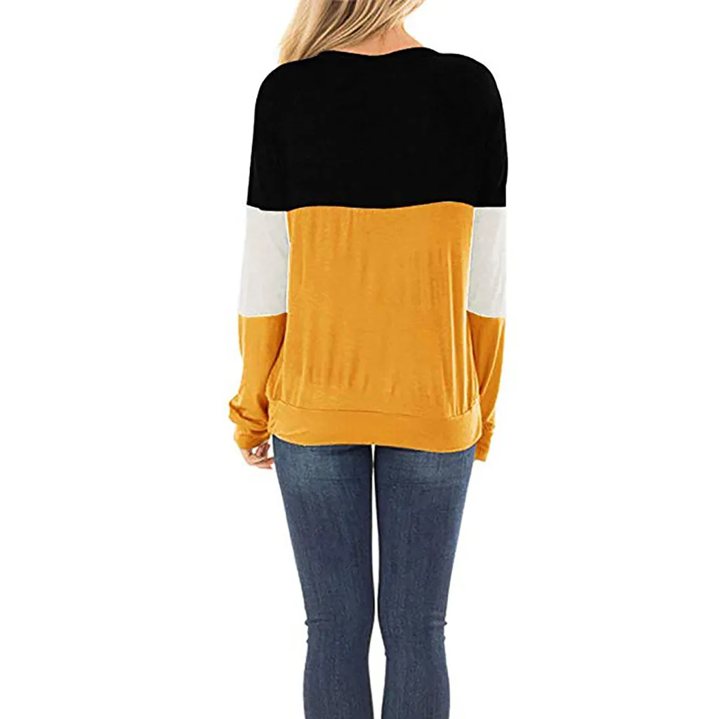 2020 Novo Bluzo Ženske Plus Velikost Mozaik O-vratu Dolgimi Rokavi Pulover Bluzo Vrhovi Majica