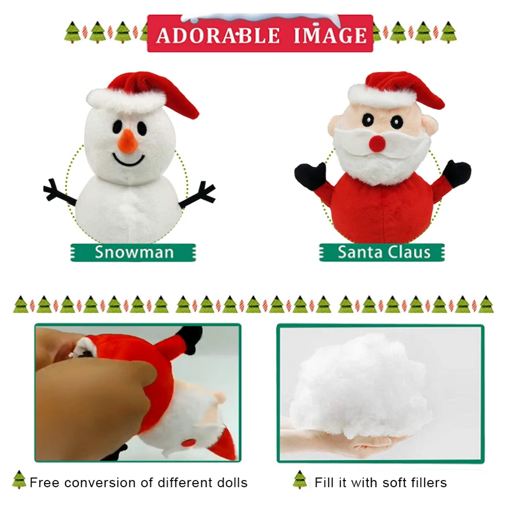 1PC Dvostranski Flip Santa Claus Snežaka Bombaž Lutka Igrača Božični Okraski Božič Stranka Rekviziti Počitnice Dekoracijo