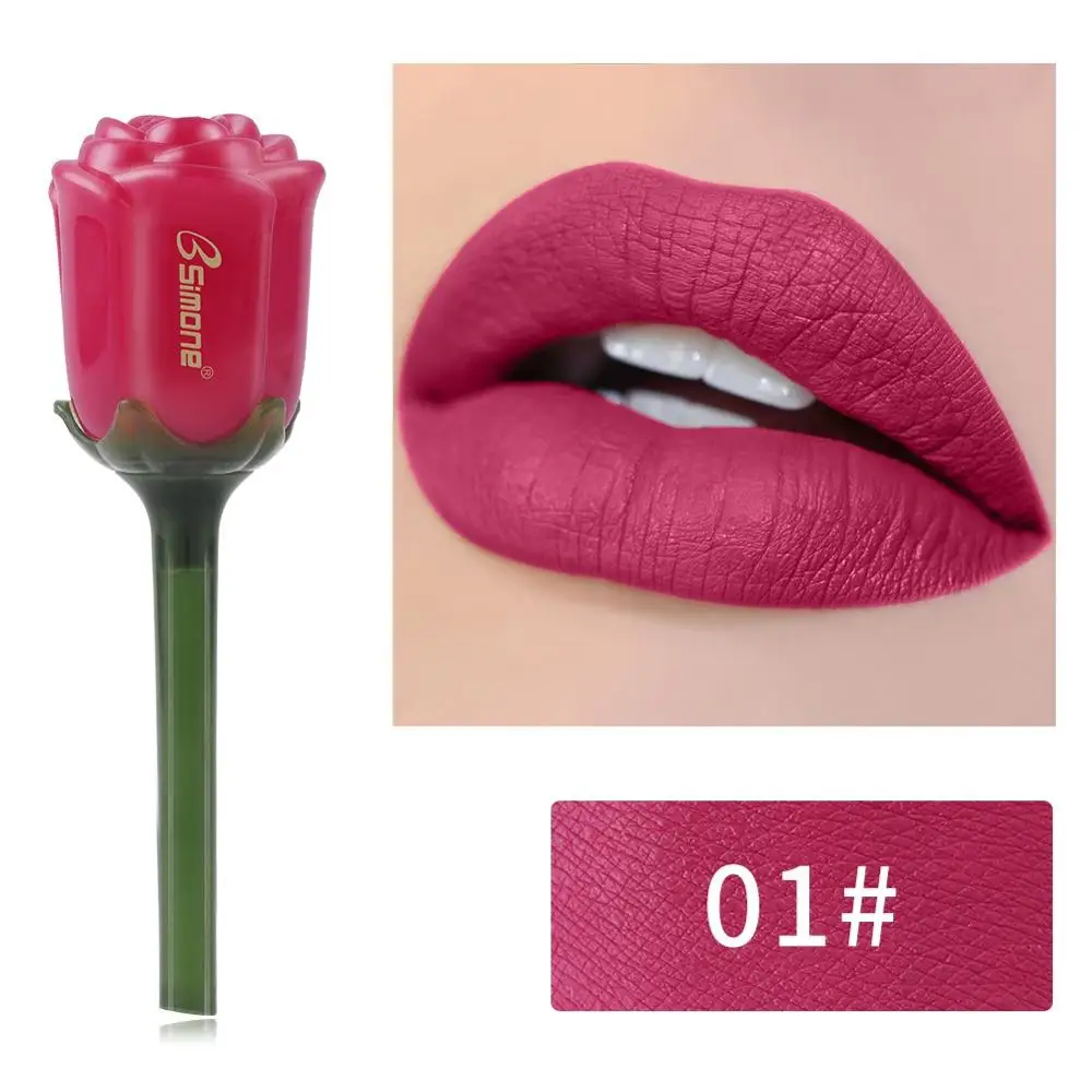 Rose Mat Ustnice Glaze Vlažilne Nepremočljiva Non-stick Pokal Žamet Šminka, Lip Gloss