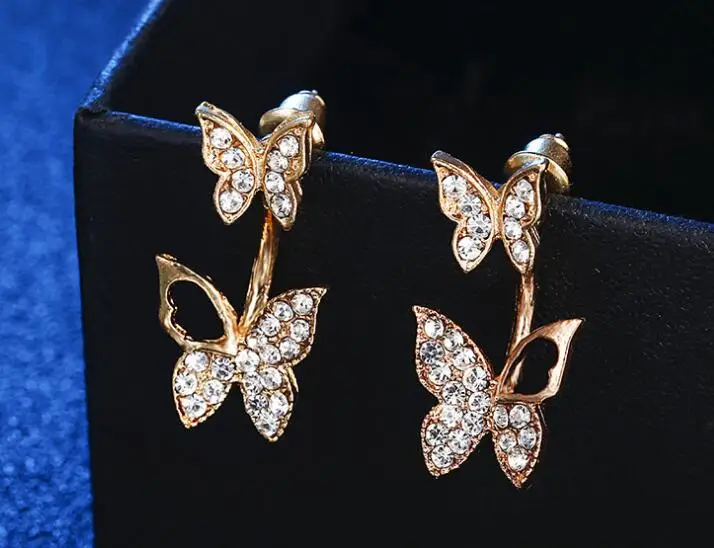 Sweet Lady Kovinski Klasičnih Stud Uhani Lepe Butterfly Nakit Uhani Za Poroko/Stranka 104488