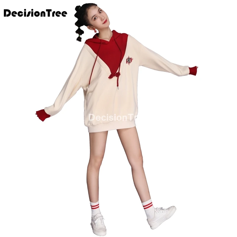 2021 osnovne hoodies za ženske ulične cheongsams ženski puloverji s kapuco športna majica kitajske tradicionalne sweatshirts qipao