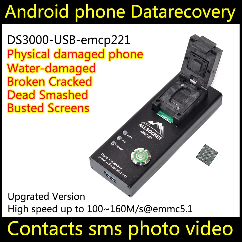 Data recovery Mrtvih android telefon DS3000-USB3.0-emcp221 orodje za Oneplus Obnoviti Naloži imenik SMS Nepopravljivo Poškodovana