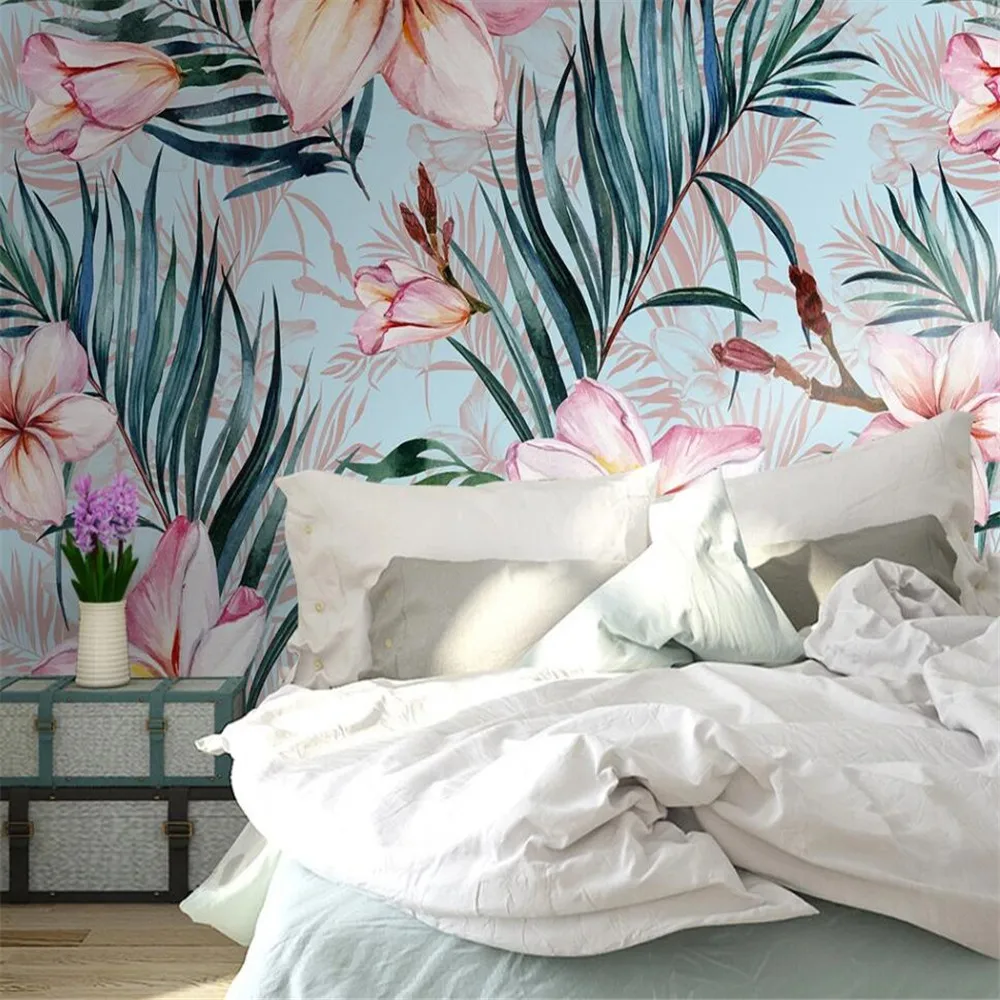 Milofi po meri 3D ozadje zidana Nordijska minimalističen ročno poslikano cvetovi in listi v ozadju stene za dnevno sobo, spalnica dekor
