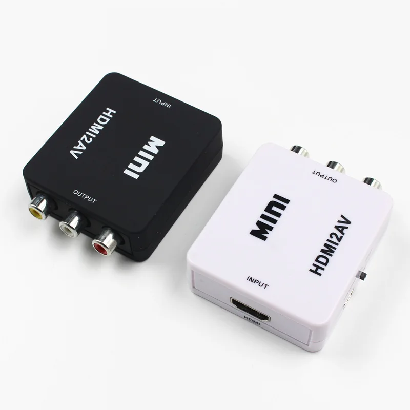 HDMI, kompozitni, da RCA audio video AV CVBS adapter pretvornik mini za HDTV black/white (s kablom GT)