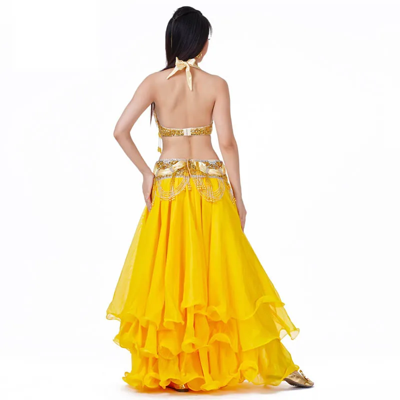 Orientalske Ženske Ples Trebuh Kostum Obleko Nastavite Modrc Top&Pasu&Krilo Bellydance Hip Šal Bollywood B C Pokal Ročno 3 Barve