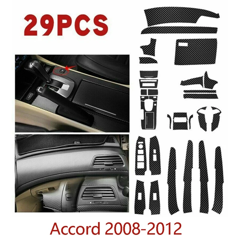Za Honda Accord 2008-2012 Ogljikovih Vlaken Slog Avto Notranje zadeve Komplet Zajema Trim 29Pcs