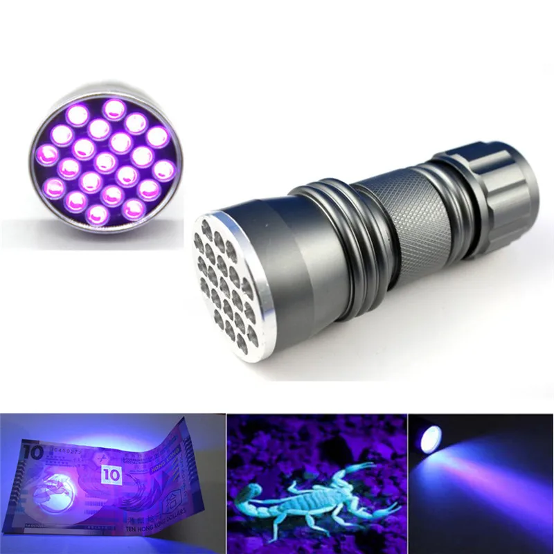 2018 UV ultravijolična 21 LED Svetilka Mini Blacklight Aluminija Baklo Luči Lučka za Varnost in Preživetje Z815