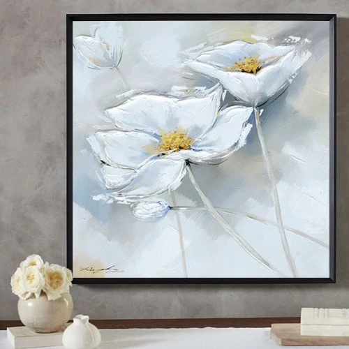 2018 Nov Prihod Beli Cvet, Stenske Slike Ročno poslikano Oljna slika Na Platnu Za dnevno Sobo, Spalnica Visi