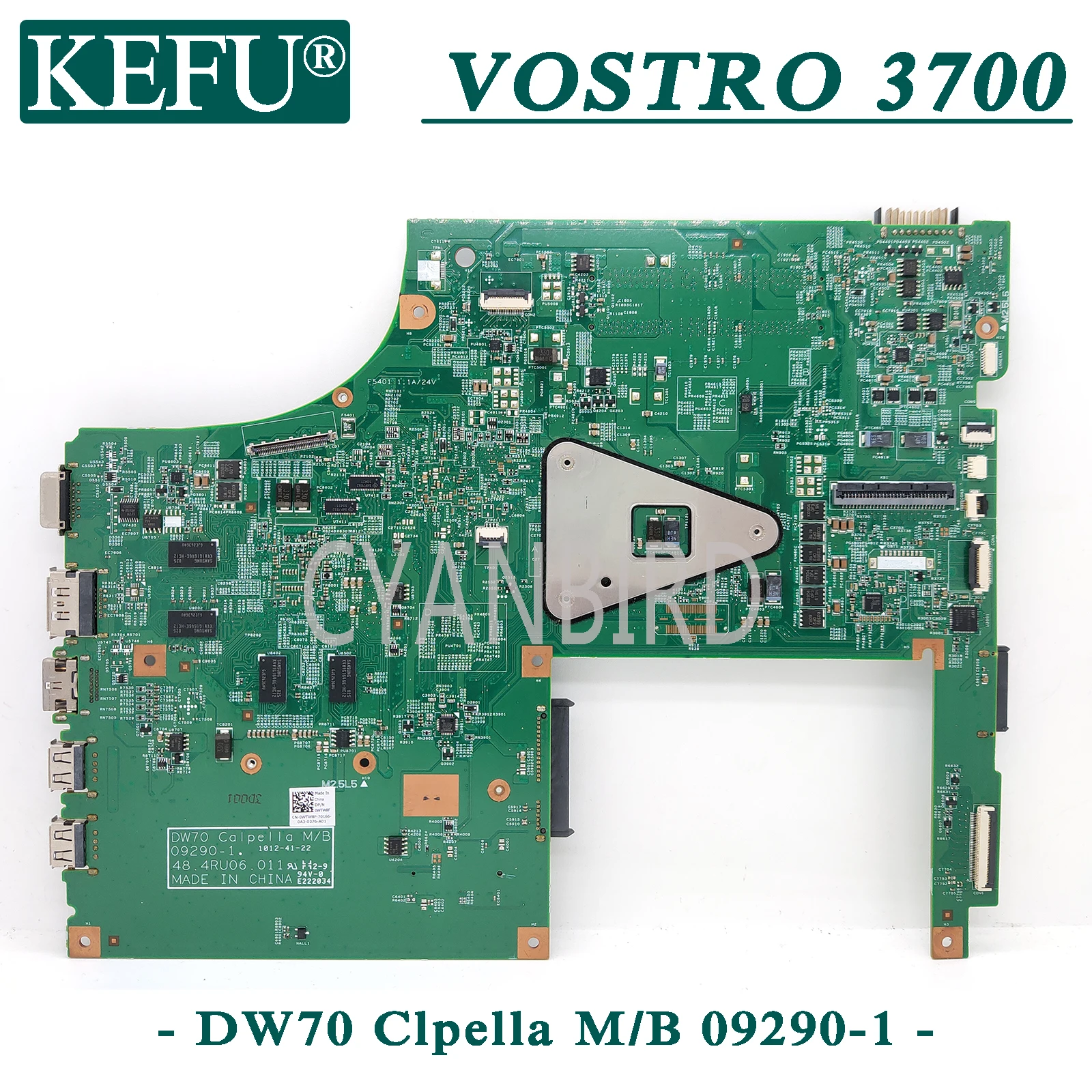 KEFU 09290-1 original mainboard za Dell Vostro 3700 V3700 z GT330M HM55 Prenosni računalnik z matično ploščo