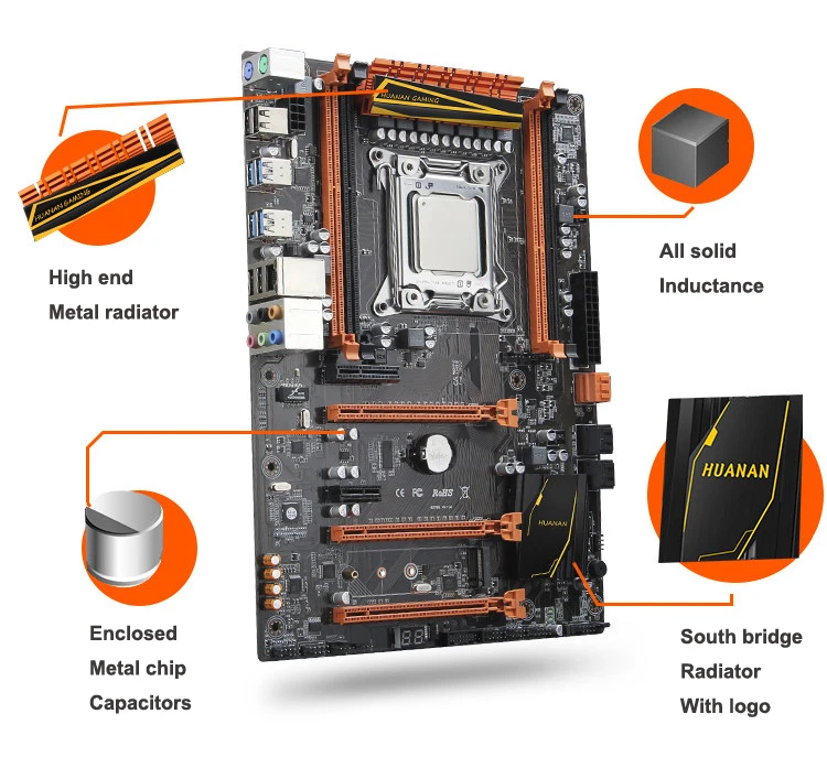 Blagovne znamke motherboard vezano na prodajo HUANAN ZHI deluxe X79 matično ploščo z M. 2 NVMe slot, PROCESOR Intel Xeon E5 2620 SR0KW RAM 32 G(4*8 G)