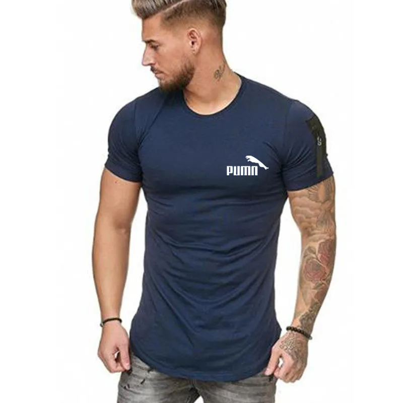 Nov poletni kratka sleeved zadrgo priložnostne T-shirt za moške priložnostne krog vratu modni T-shirt za moške fitnes street nositi T-shirt vrhu NAS