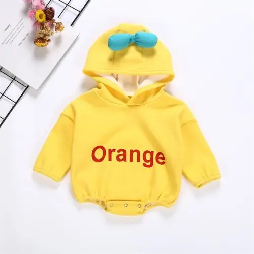 Baby Super Srčkan Priložnostno Oranžna Siva Obleka, Dojenčke Fantje Dekleta Hoodies Oblačila Bodysuits Obleko 0-12M