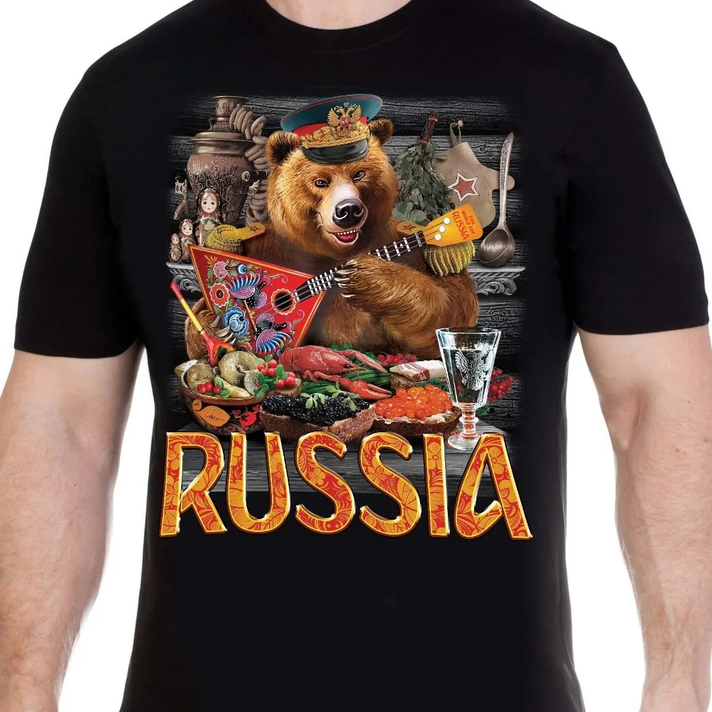 2019 Vroče Prodaje Novih moška Majica t-shirt z ruskega medveda T-Majice rusijo putin vojaške kult moška Oblačila T-Shirt