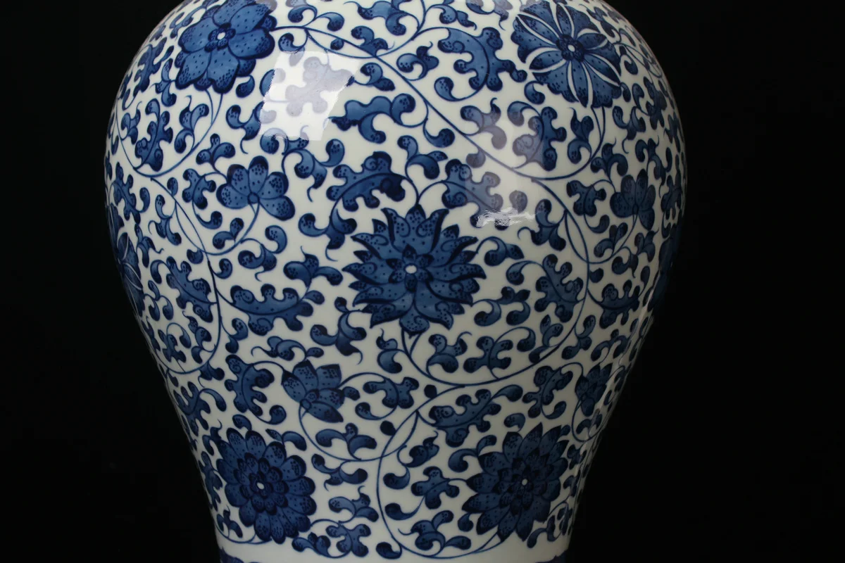 Jingdezhen Keramične Vaze Visoko Kakovostni Starinsko Ročno Sestavljen Lotus Koren In Modro In Belo Cvetje Velikih Domov Oprema tempelj jar