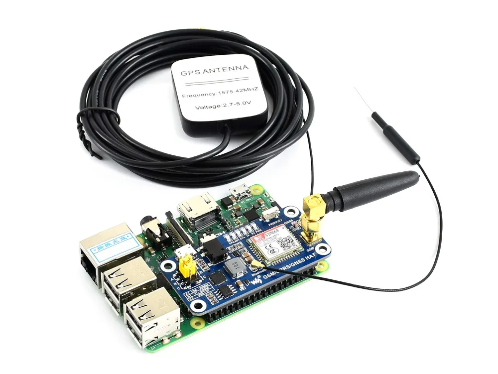 GSM/GPRS/GNSS/Bluetooth 3.0 KLOBUK za 2B/3B/3B+/Nič/Nič W, Podporo, SMS, telefon,e-pošta, vgrajenega USB na UART pretvornik
