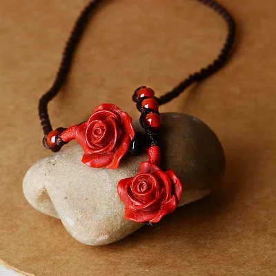 Čisto Ročno Eksotičnih Etnične Nakit rose narave kamen letnik ogrlico ,Nova Kitajska veter nacionalni lapis choker ogrlica