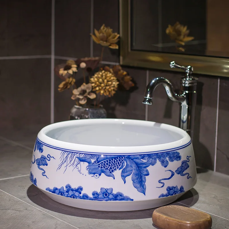 Kitajski slog umivalnik fine keramike, kopalnica, umivalnik, kopalnica, umivalnik keramični umivalnik