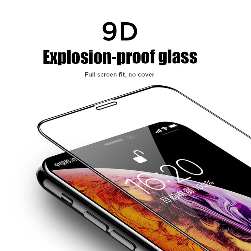 Zaščitnik zaslon za iPhone Mini 12 X XS Max 7 Plus 8 XR 6 6S SE 2020 Polno Kritje Steklo Črno 9D Kaljeno Steklo za iPhone 11 Pro