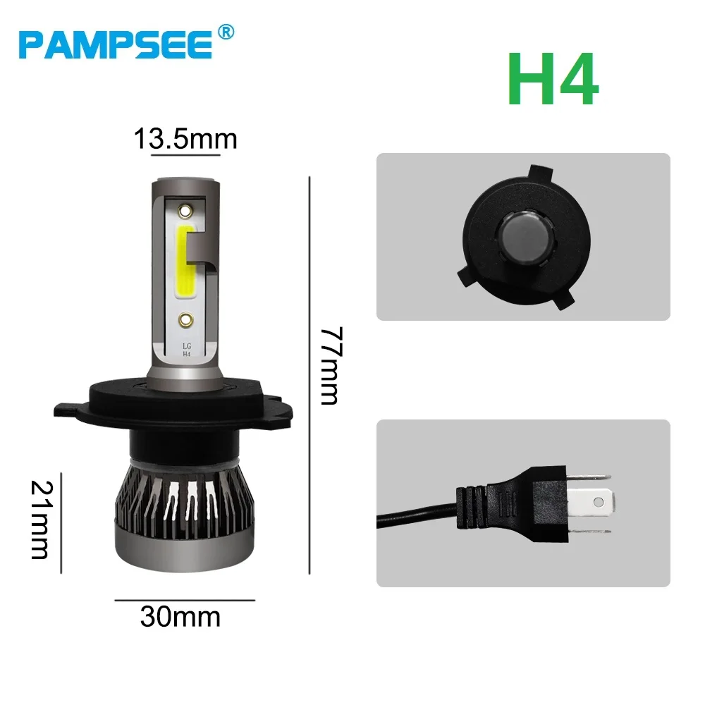 PAMPSEE Super Mini Velikosti H4 LED 9005 HB3 9006 HB4 H7 H11 H1 Lučka Auto Avto Smerniki Žarnice LED Žarnice za Avto 72W 8000LM 6000K 12V