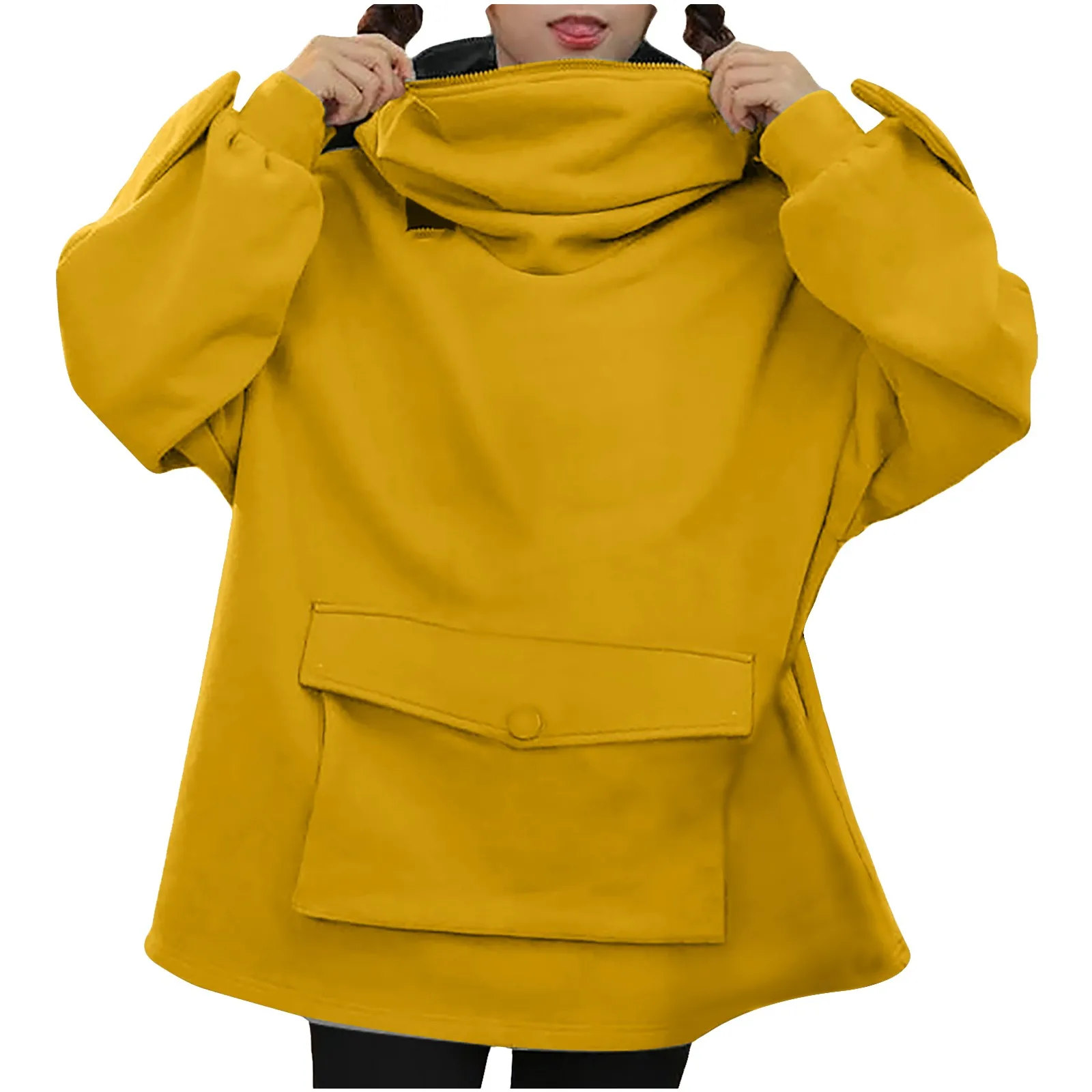 2021 Ženske Hoodies Šivanje Tri-Dimenzionalni Žep Srčkan Popolno Oblikovanje Puloverju Poliester Sweatershirt толстовка