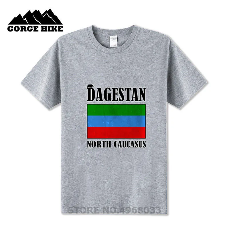 Dagestana na Severnem Kavkazu Pismo, tri-colour Zastavo Design Tisk T-shirt Homme Najstniških Odraslih oblačila Poletje Moških Bombaž majica Vrhovi