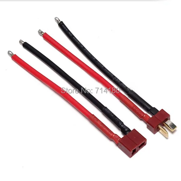 1 Par T plug moški ženski priključek Silikonski Žice Z 10 CM 14AWG kabel za RC NOVO veleprodajno ceno