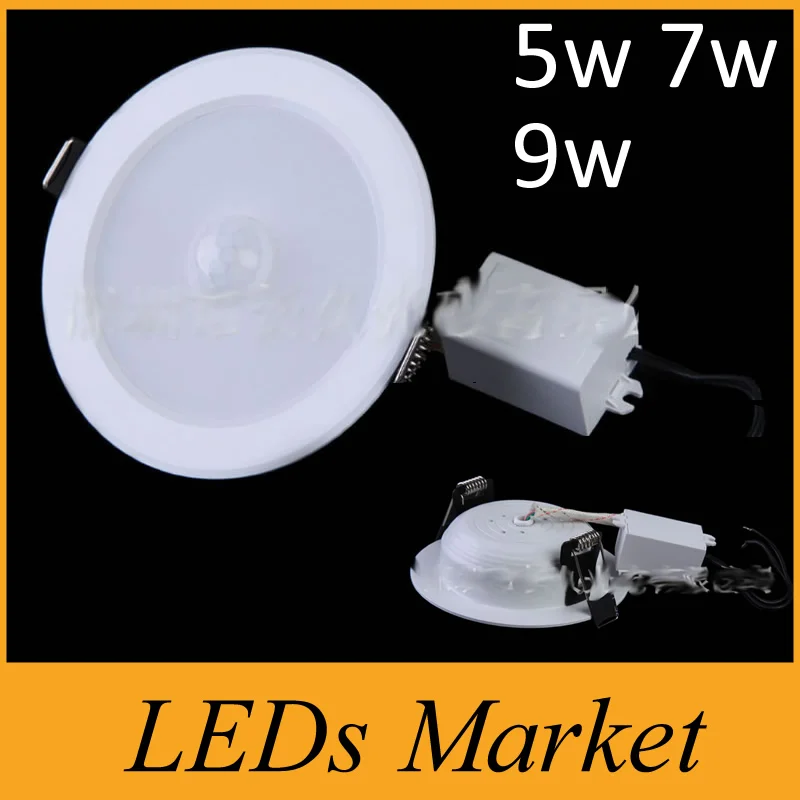 5W 7W 9W led Inteligentni ir telo senzor LED downlight indukcijske svetlobe AC85-265V