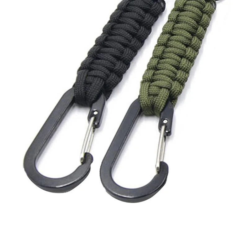 Zunanji Keychain-Obroč Carabiner Vojaške Paracord Kabel Vrv Ključnih Verige Sili Kampiranje Survival Kit Alpinist Opreme 13cm
