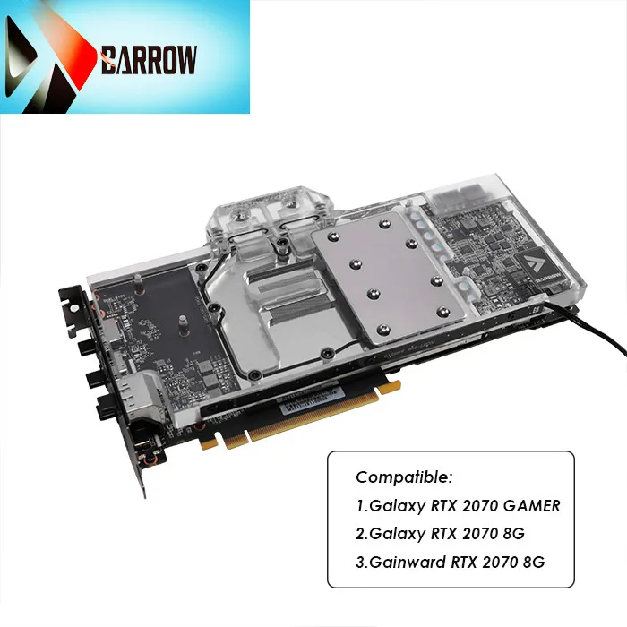 Barrow gpu vodni hladilni blok za Galaxy RTX 2070 IGRALEC / 8G / Gainward RTX 2070 8G GPU, sinhroni motherboard BS-GAH2080-PD2
