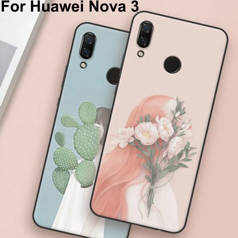 For Huawei Nova 3 Case cute cartoon Silicone soft phone Case For Huawei Nova3 Cover Protection Shell For Huawei Nova 3 cases