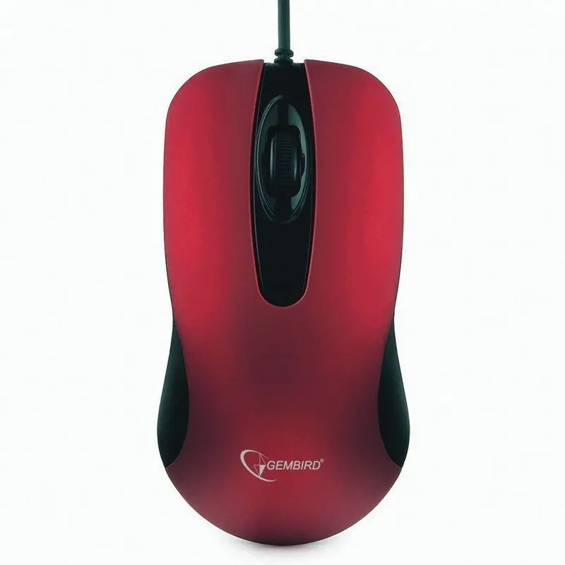 Miš žični tiho gembird mop-400-r, USB, 2 gumba + 1 kolo-gumb, Rdeča