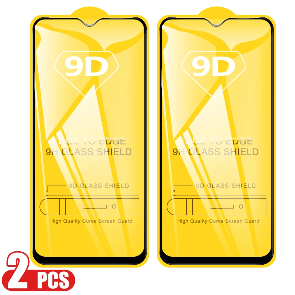 2PCS 9D Polno Kritje Kaljeno Steklo Za Xiaomi Redmi Opomba 9 Pro Max 9 9 9A 9C Visoke Jasno Spredaj Film Screen Protector Stekla