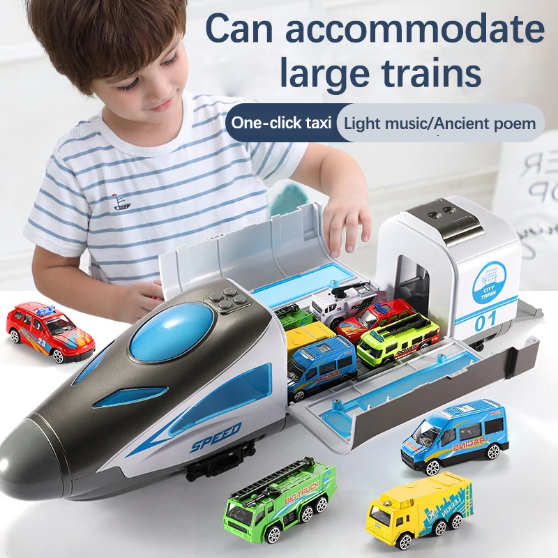 19pcs otroška igrača vlak hitri vlak oživitev harmonijo model zlitine avto puzzle začetku izobraževalne Igrače, z lahka glasba