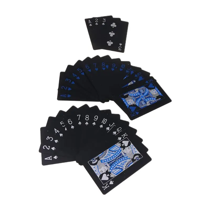 Vodoodporno Plastično Poker, Igralne Karte, Črna PVC Poker Mizo Karte Klasičnih čarovniških Trikov Orodje Krova (54pcs) 40JC