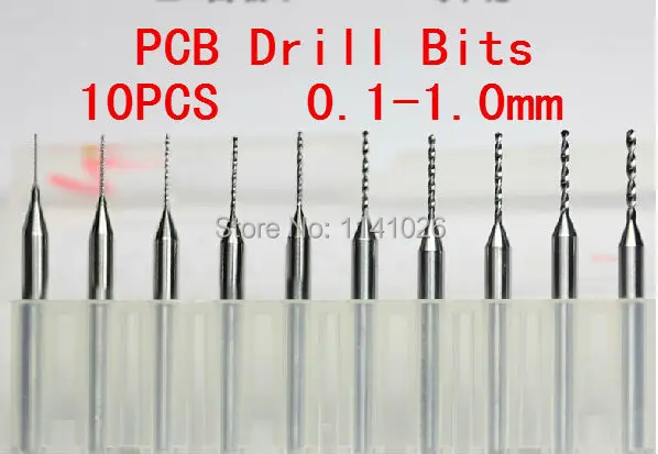Brezplačna Dostava 10PCS 0,1 mm do 1,0 mm Vrtanje PCB Tiskanja Vezje Bitov,PCB CNC Bitov Rezkalni Stroj,mini bits