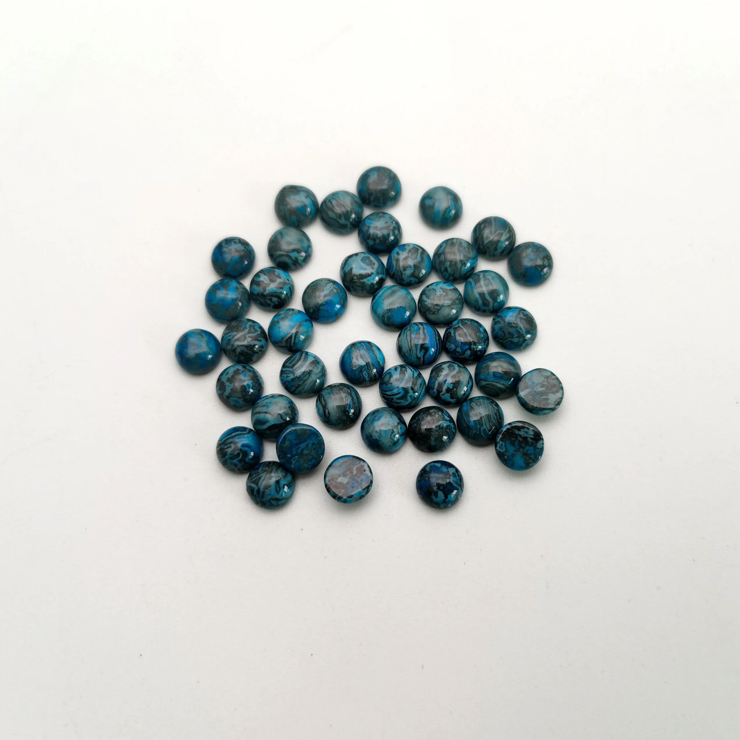 Moda novo modro agates 6 MM 50pcs/veliko Naravnega Kamna Noge Čar visoke kakovosti krog chrysoprase kroglice za nakit, izdelava dodatki