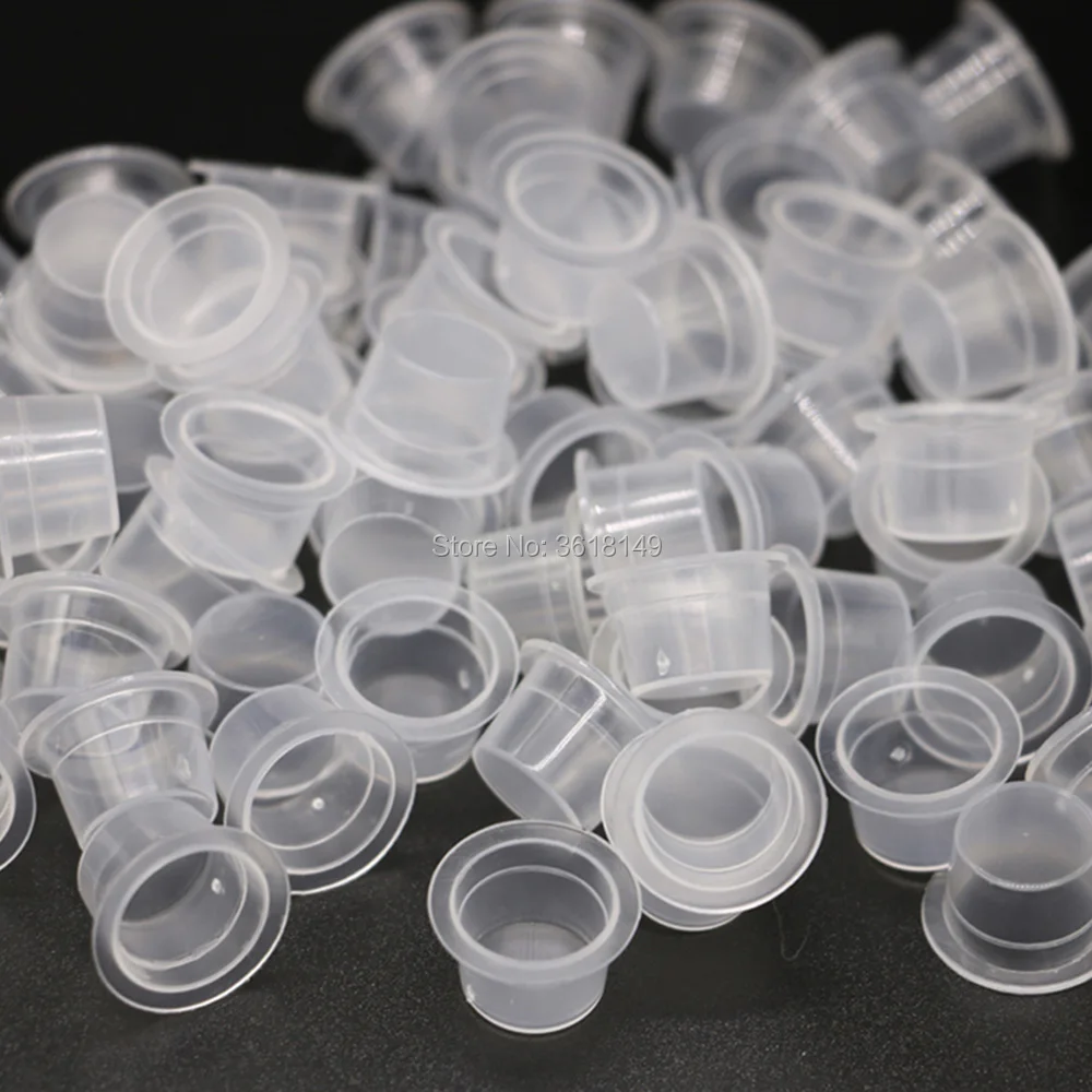 500pcs za Enkratno uporabo Plastičnih Tatoo Črnilo Pokal Skp Pigment Držalo za Posodo, Majhne, Srednje Velikih Stalnih Tatoo Dodatne Dobave