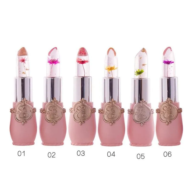 Ustvarjalne Jelly Cvet Šminka, Lip Gloss Vlažilec dolgotrajno Šminka Temperatura Spremeni Barvo za Ustnice
