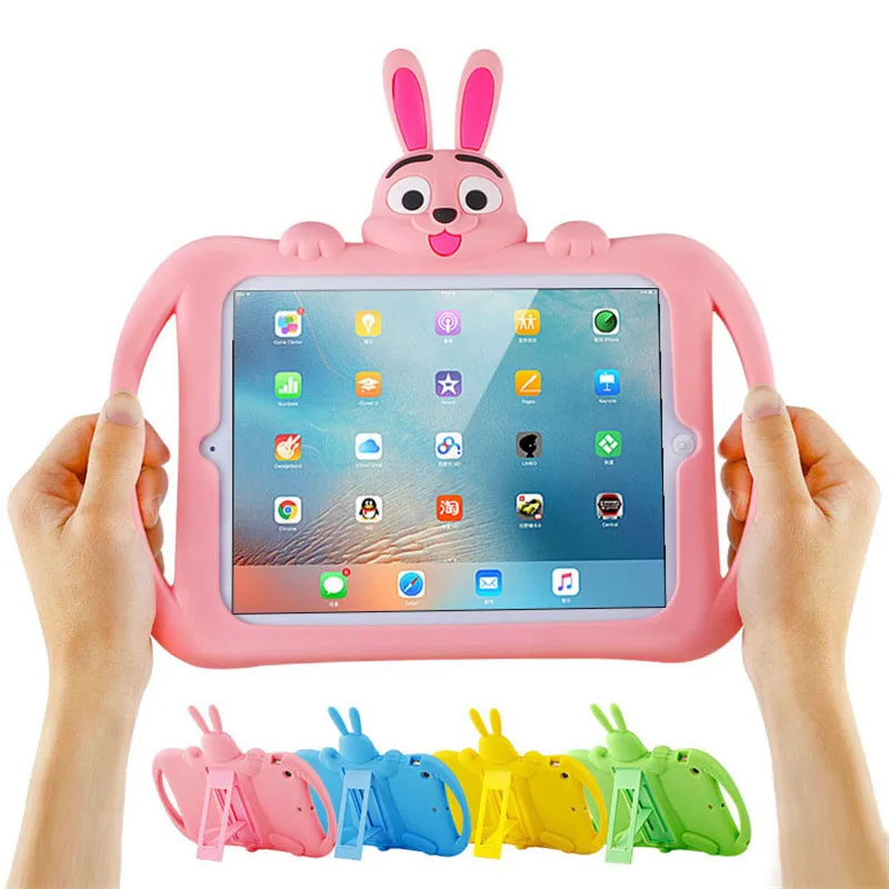 Silikonski Risanka Ohišje za iPad Mini 1 2 3 4 5 Ročaj Načrta Zložljivo Stojalo Primeru Otroci Prijazno 3D Cartoon Cover za ipad Mini 5
