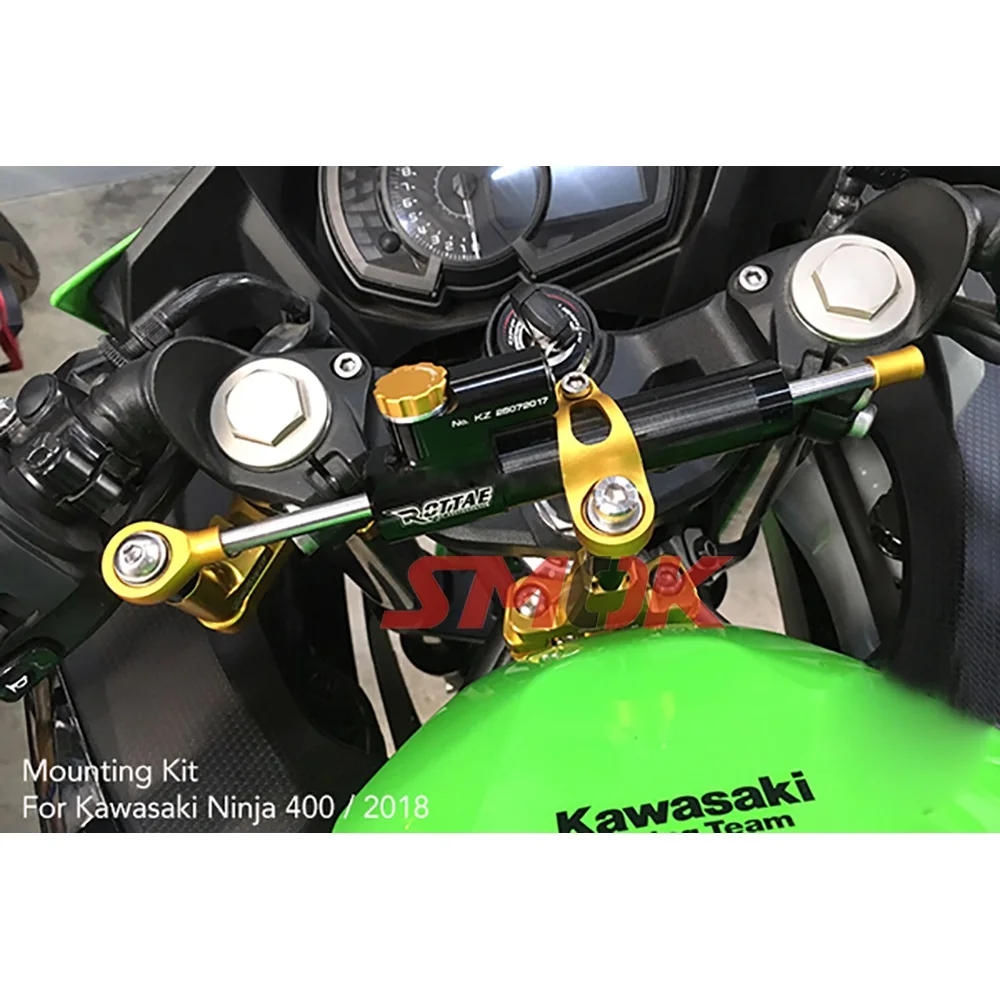Eloksiran Krmiljenje Blažilnik Stabilizator Nametitev Komplet Za Kawasaki Ninja400 Ninja 400 2018 2019 2020