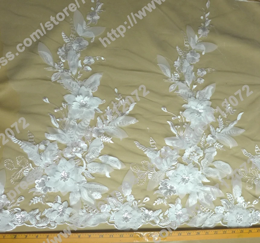 65 cm po dvorišču Novo off beli rafinirani ročno izdelan 3d cvetje čipke trim poročno obleko/vse vrste obleko čipke accessoris