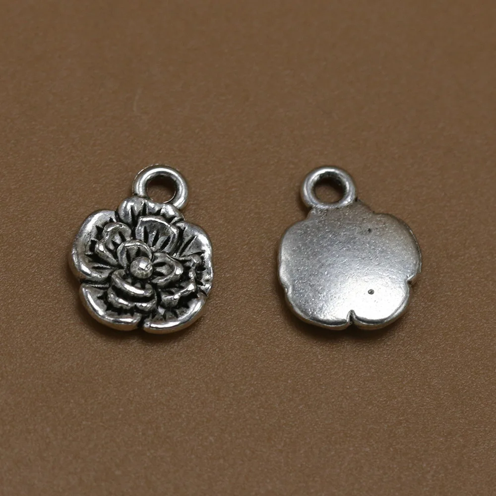 200pcs Exquisit cvet, čar, 14*11 mm zvezek vrečko obeski Antique silver darilo obrti Nakit uhan zapestnico, ogrlico anklet
