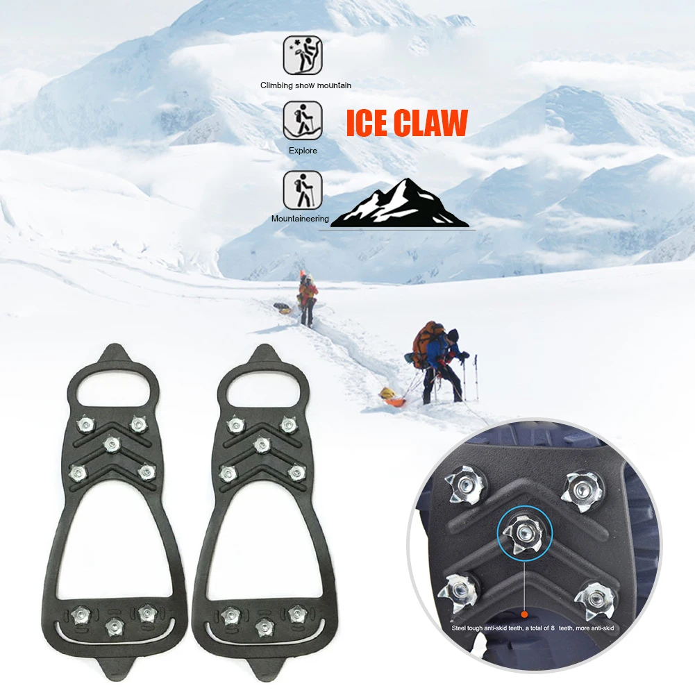 8 Zob Prostem Anti-Skid Ledno Plezanje Konice Čevlja Prijemala Cleats Sneg Čevlji Zajema Crampon