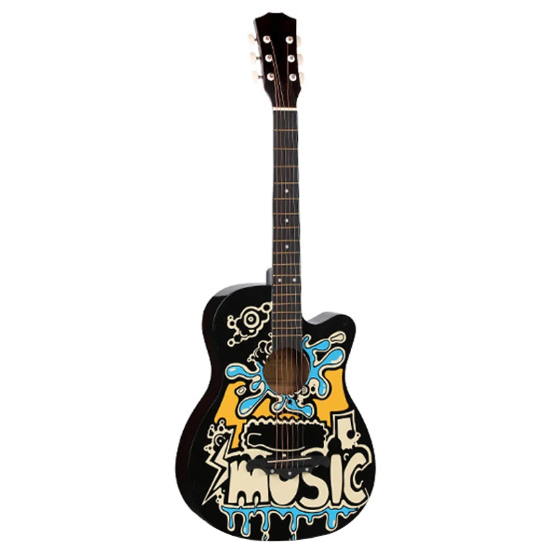 38 palčni Folk Kitara Barvo Pobarvane Grafiti Basswood 6 Strune Guitarra Unisex Začetnik Doma-šolanje Glasbila AGT63